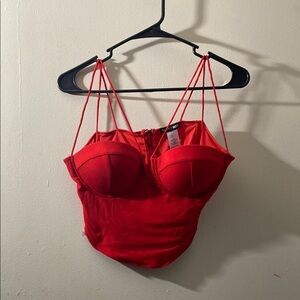Fashion Nova Red Bustier Crop Top